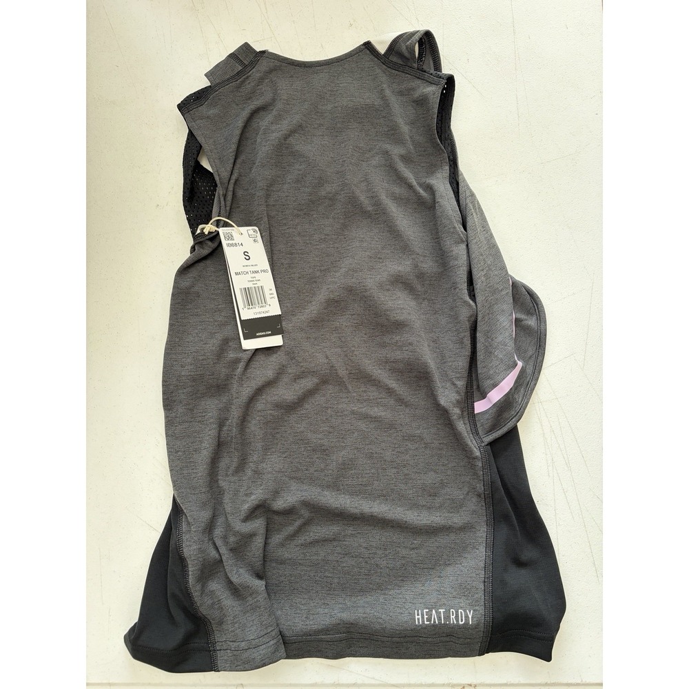 Adidas Tennis Match Tank Pro S Black And Gray NEW W Tags - Picture 2 of 3
